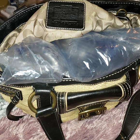 COACH Legacy Raffia Leather & Straw(Matching Wristlet Available) - Picture 11 of 15